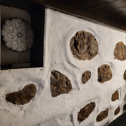Détail du mur du salon